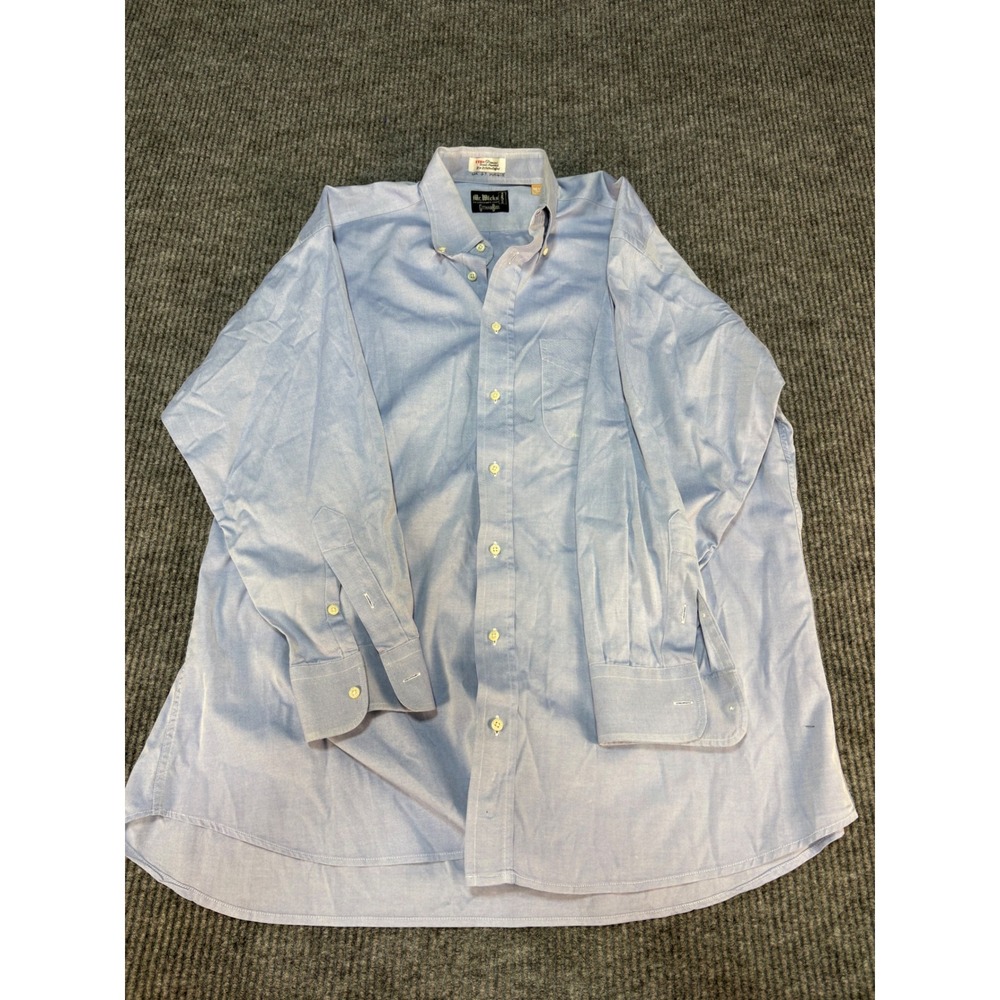 Vintage Gitman Bros Mr. Wicks Mens 16.5 32 Blue Pinpoint Cotton Oxford  Shirt
